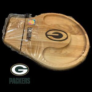 NWT Grande Epicure For NFL Wood Cutting Board Cheese Slicer Green Bay Pa…
